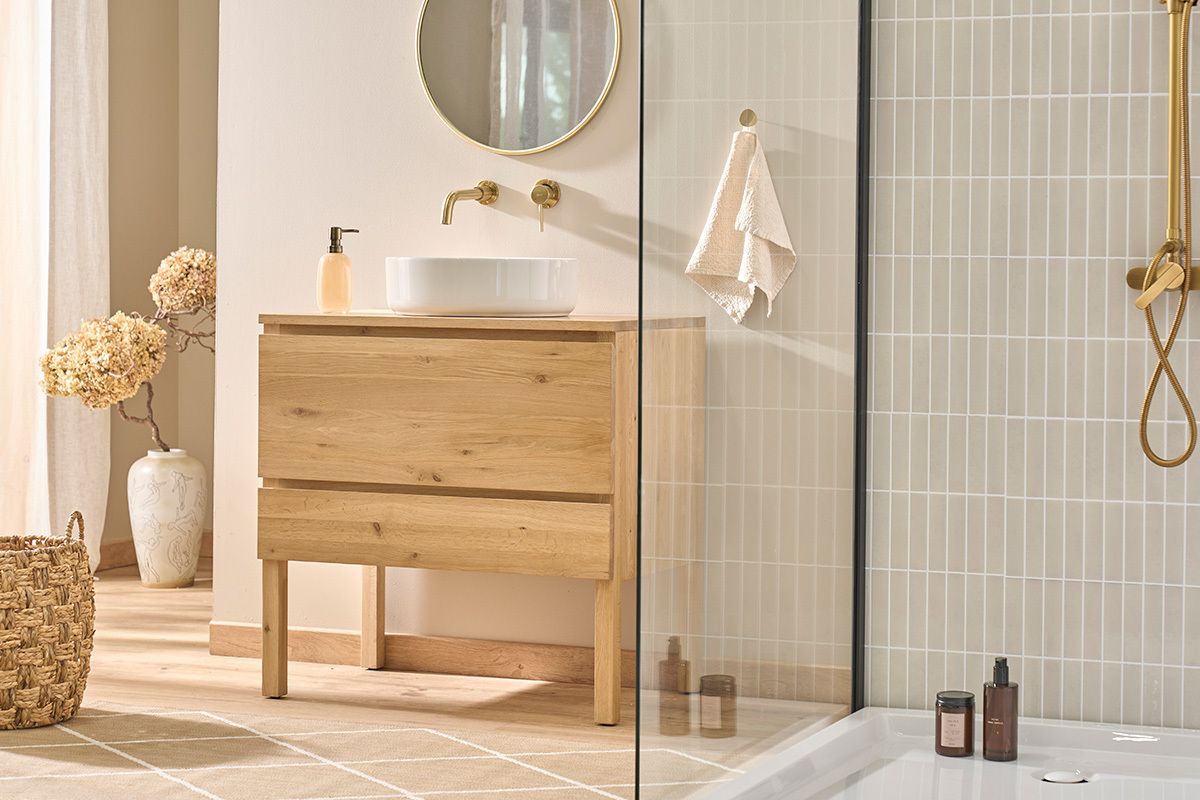 Lavabo redondo de cer�mica blanca D40.5 cm ISLA