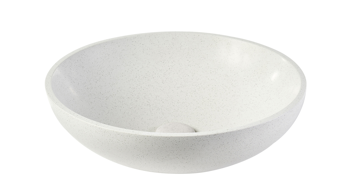 Lavabo redondo de terrazo gris D40 cm LAORA