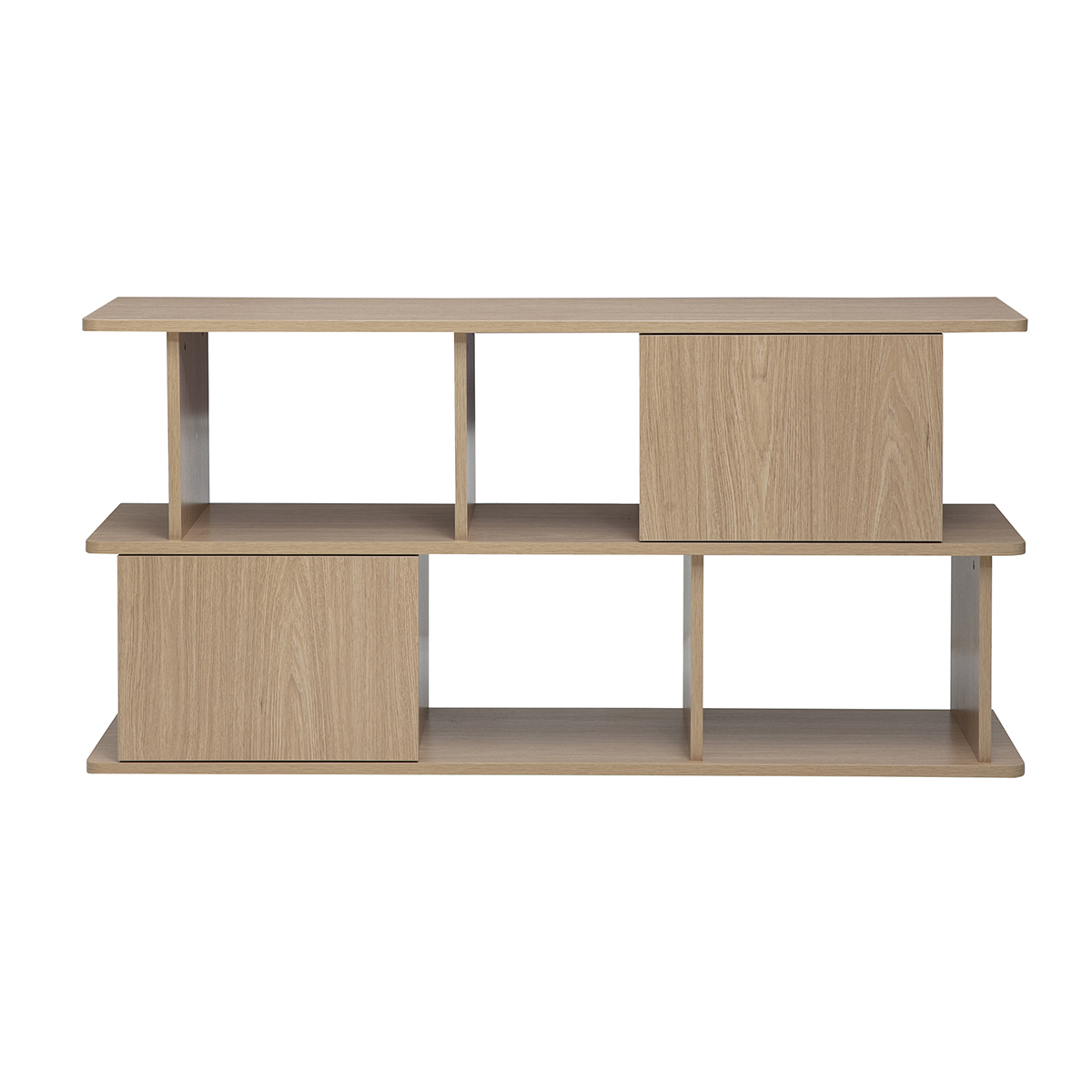 Librería baja con almacenaje acabado madera clara roble L140 cm JANICE
