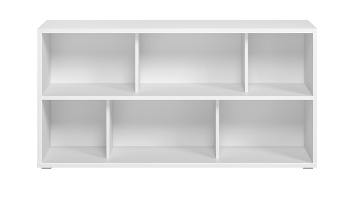 Librería baja de madera blanca 140 cm EPURE - Miliboo