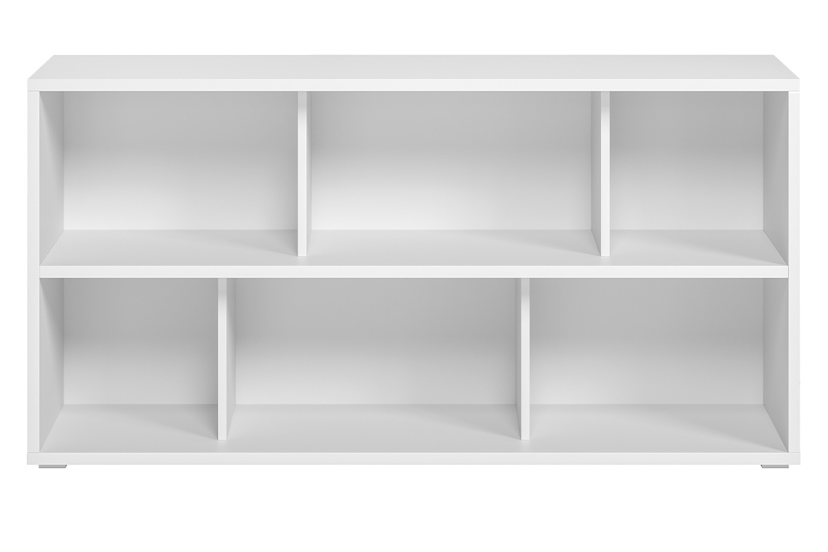 Librera baja de madera blanca 140 cm EPURE