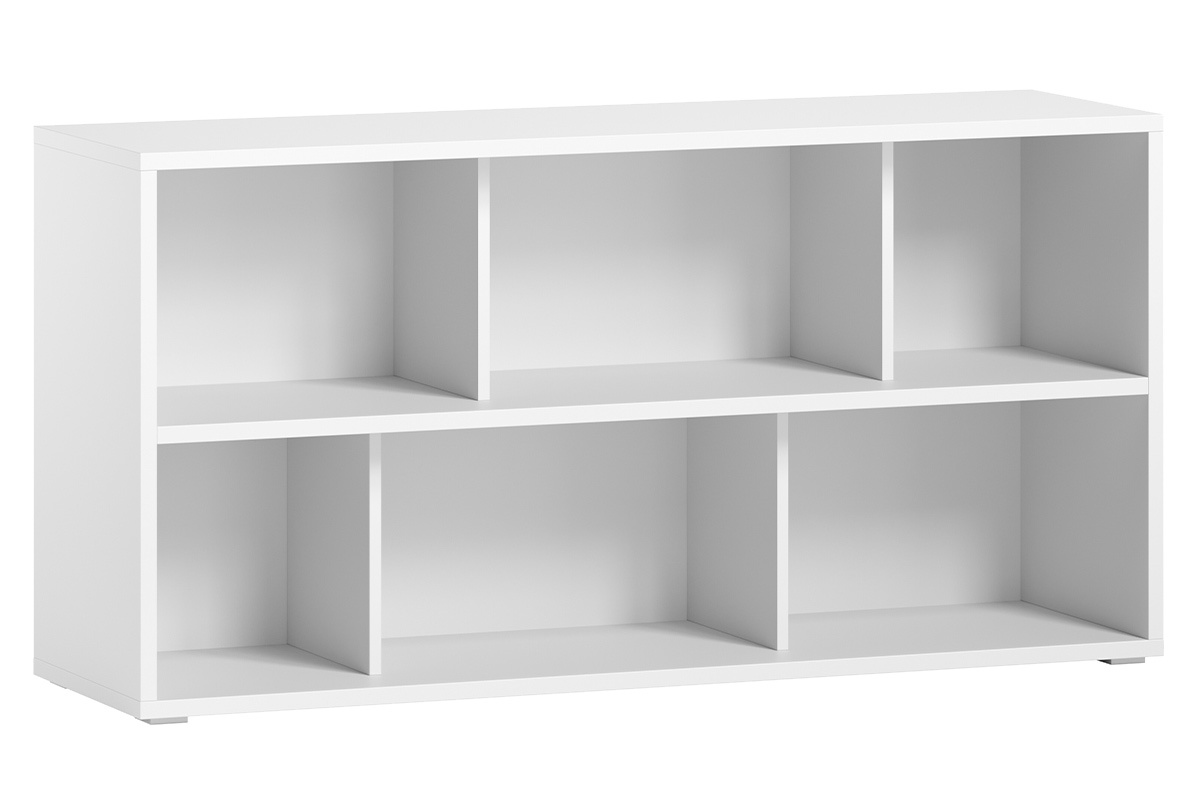 Librera baja de madera blanca 140 cm EPURE