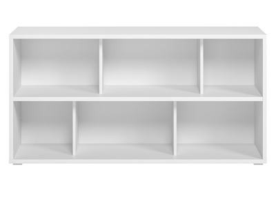 Librería baja de madera blanca 140 cm EPURE