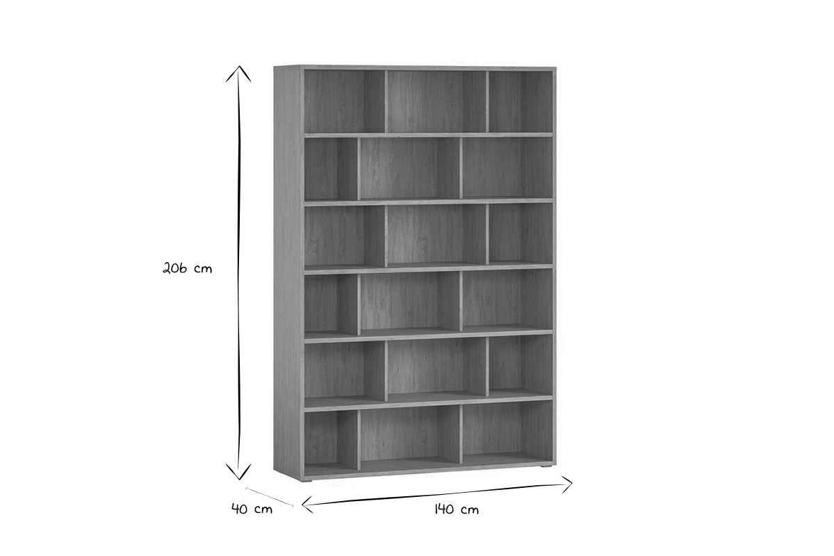 Librera de diseo acabado roble 140cm EPURE