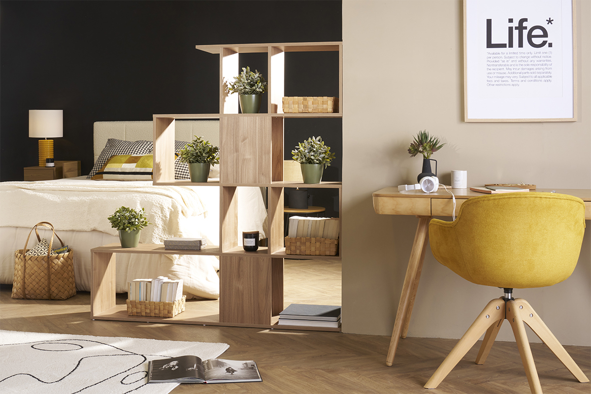 Librera nrdica acabado negro 147cm COMO