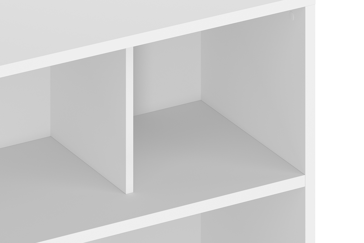 Librera nrdica de madera blanca 140 cm EPURE