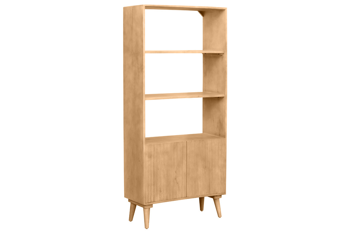 Librera tallada de madera de mango maciza RUBIA