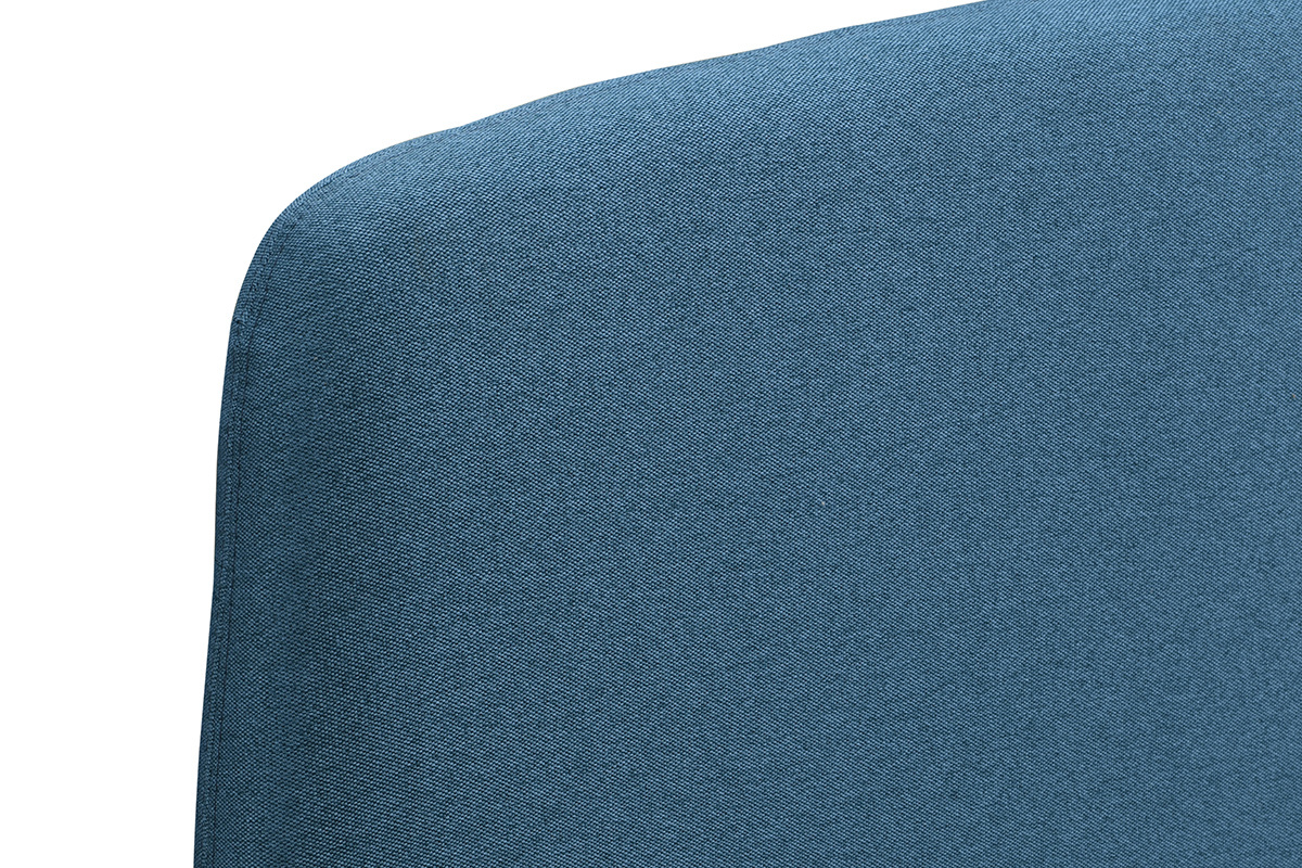 Lit adulte scandinave bleu canard et bois 160 x 200 cm NIELS
