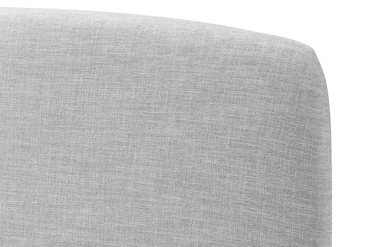 Lit adulte scandinave tissu gris clair et bois 160 x 200 cm NIELS