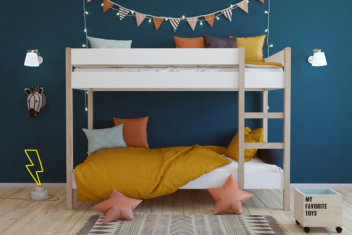 Litera infantil madera clara y blanco ALTO