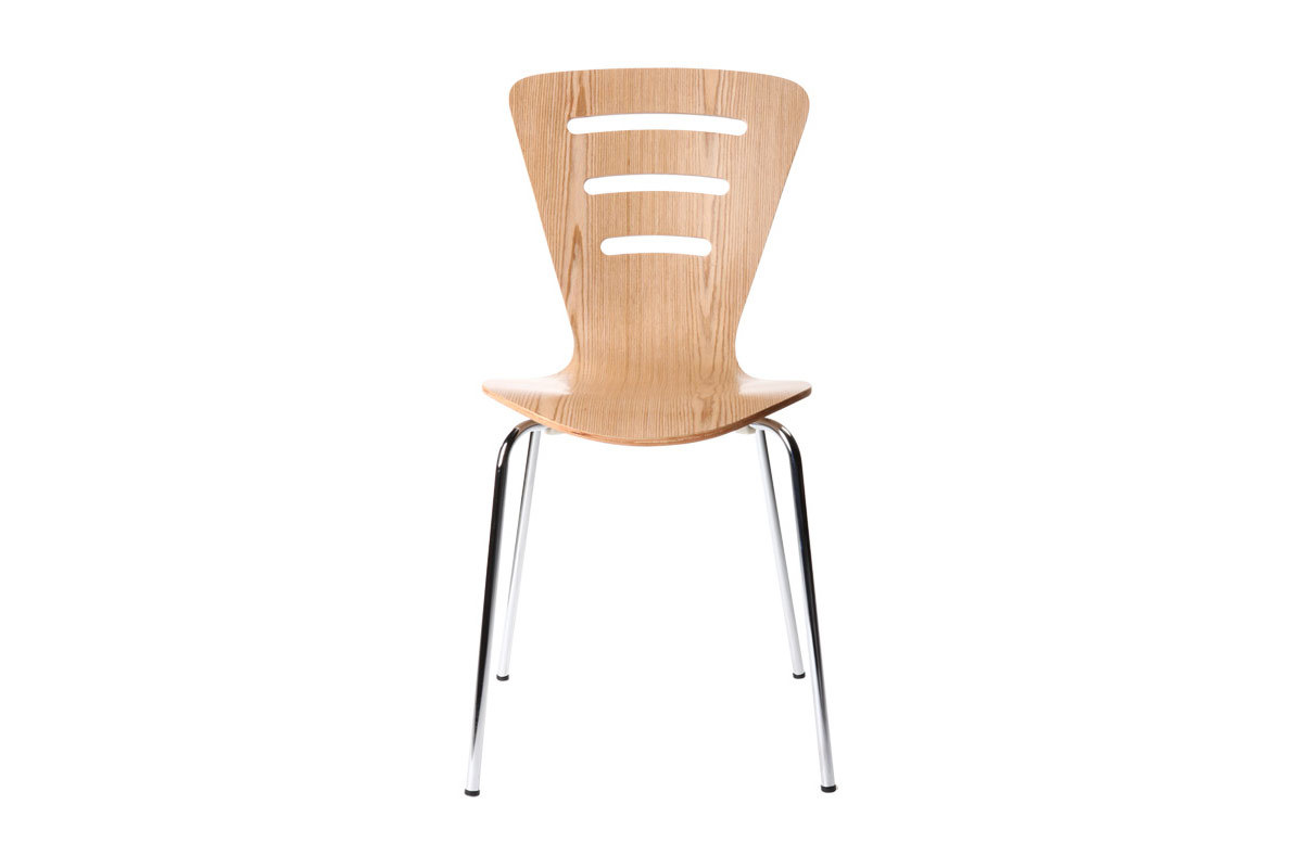 Lote de 2 sillas de diseo color madera natural oscura LENA