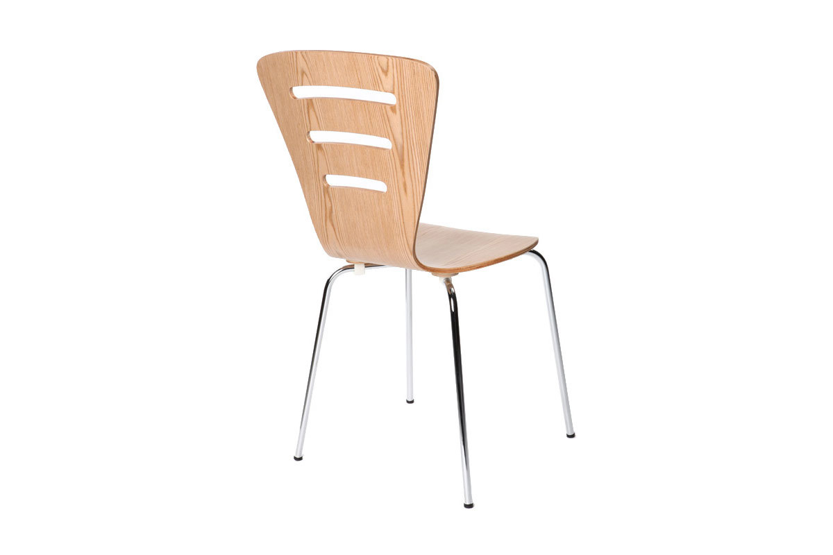 Lote de 2 sillas de diseo color madera natural oscura LENA