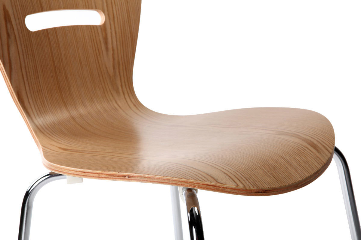 Lote de 2 sillas de diseo color madera natural oscura LENA