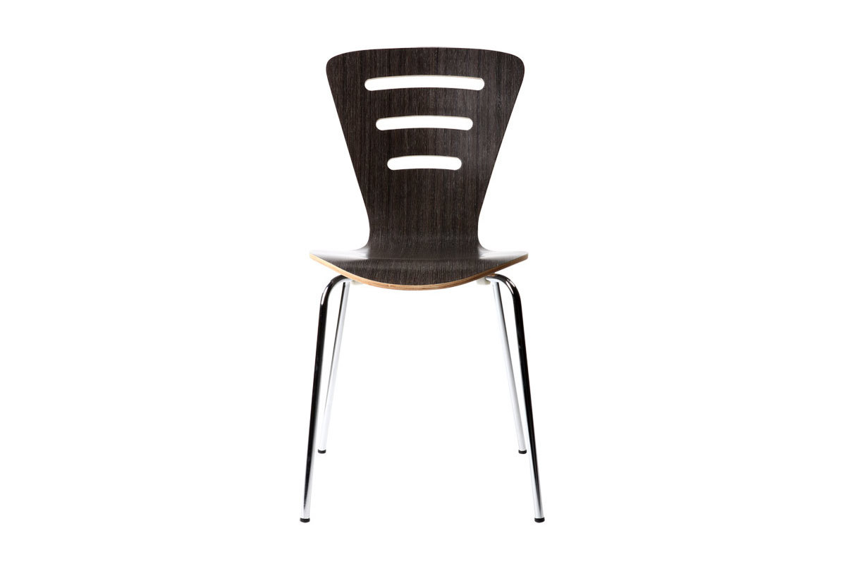 Lote de 2 sillas de diseo de madera color negro LENA