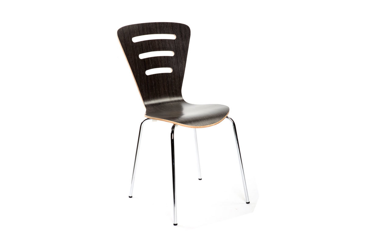 Lote de 2 sillas de diseo de madera color negro LENA