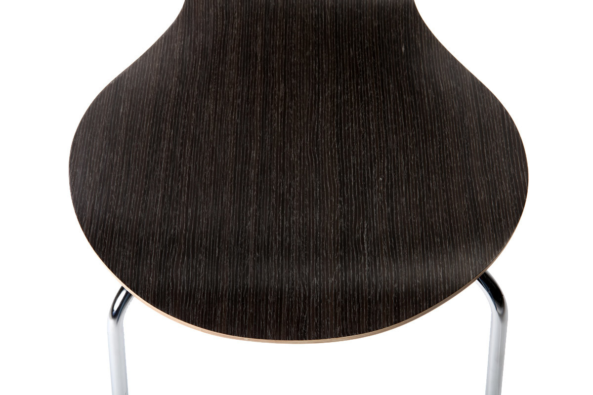 Lote de 2 sillas de diseo de madera color negro LENA