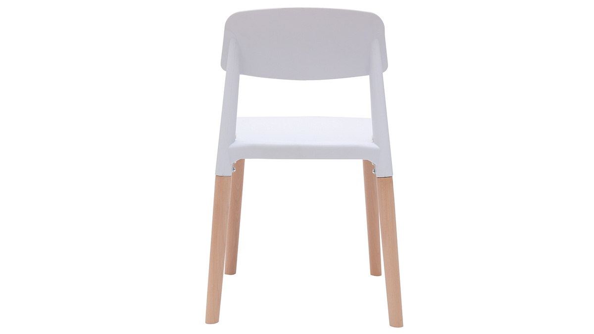 Lote de 2 sillas de diseño escandinavo blancas GILDA