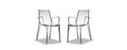 Lote de 2 sillas de diseño transparentes AERIAL
