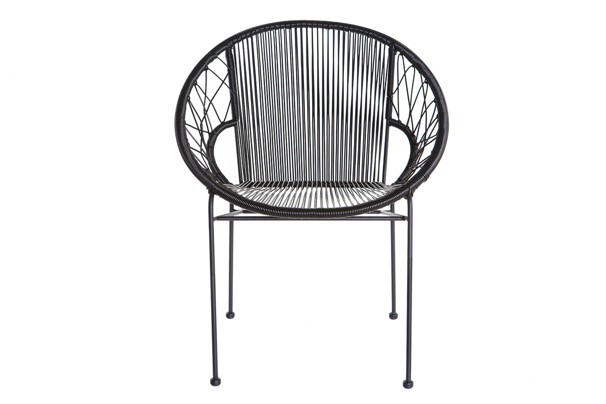 Lote de 2 sillas de jard�n en resina negra FIZZ