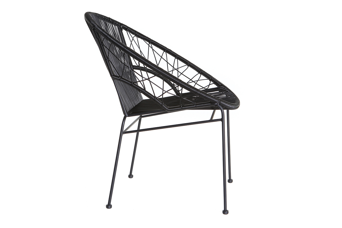 Lote de 2 sillas de jard�n en resina negra FIZZ