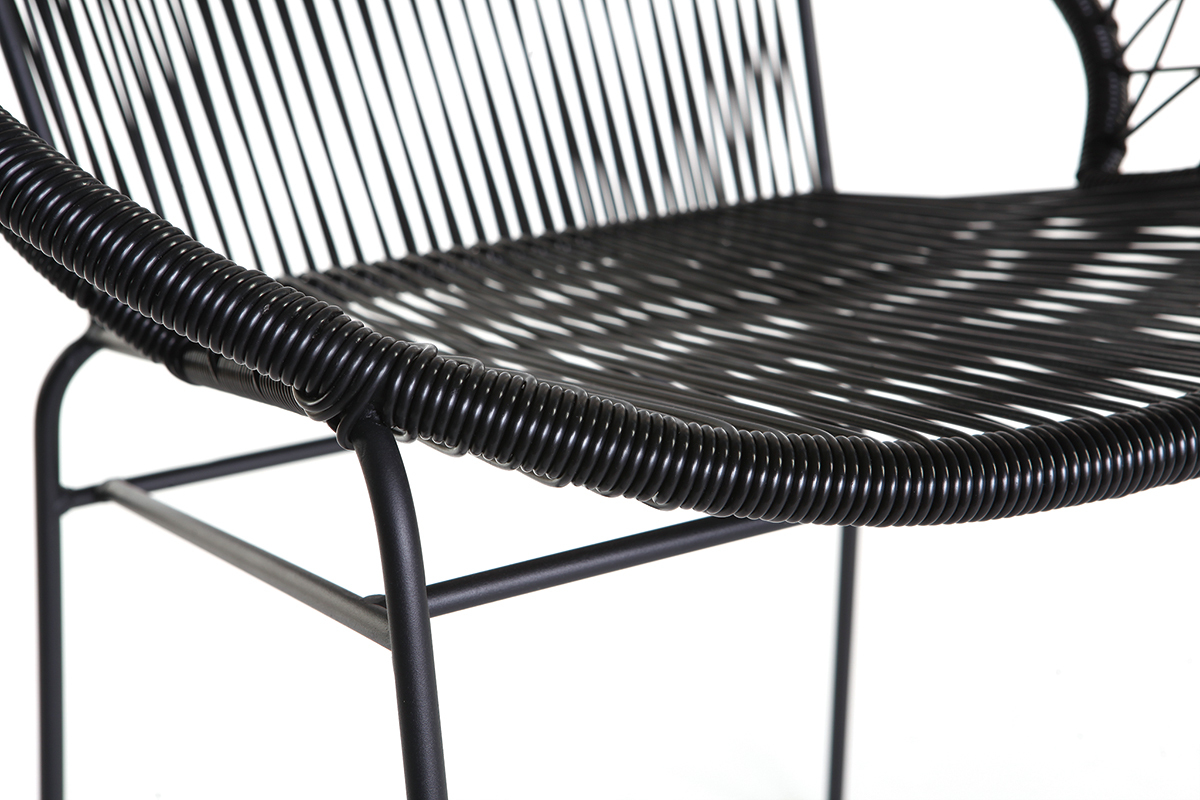 Lote de 2 sillas de jard�n en resina negra FIZZ