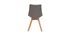 Lote de 2 sillas diseño nórdico madera y tejido gris claro MATILDE