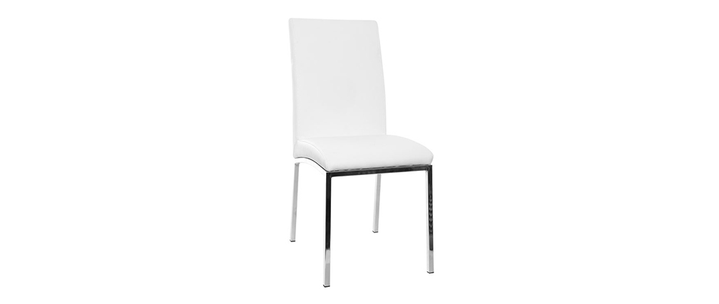 Lote de 2 sillas diseño poliuretano blanco SIMEA