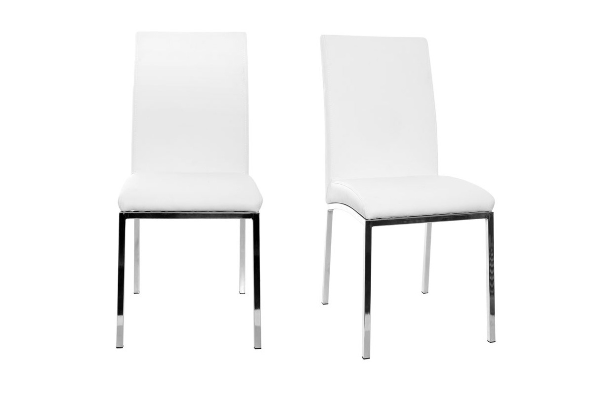 Lote de 2 sillas diseo poliuretano blanco SIMEA