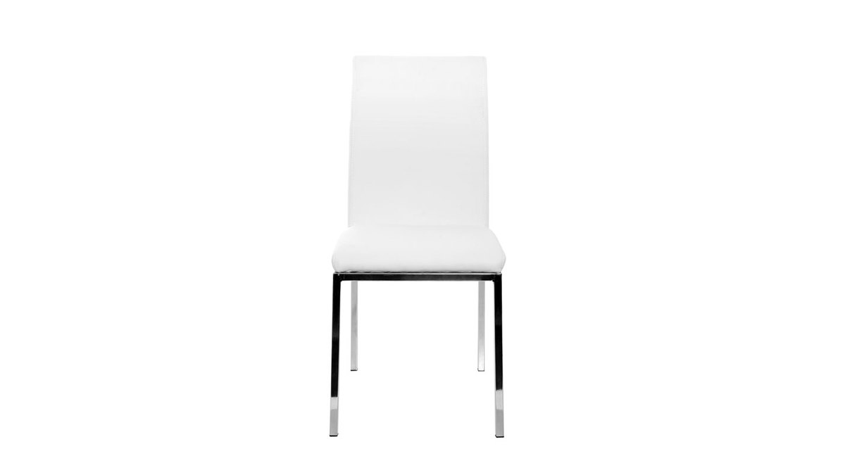 Lote de 2 sillas diseño poliuretano blanco SIMEA