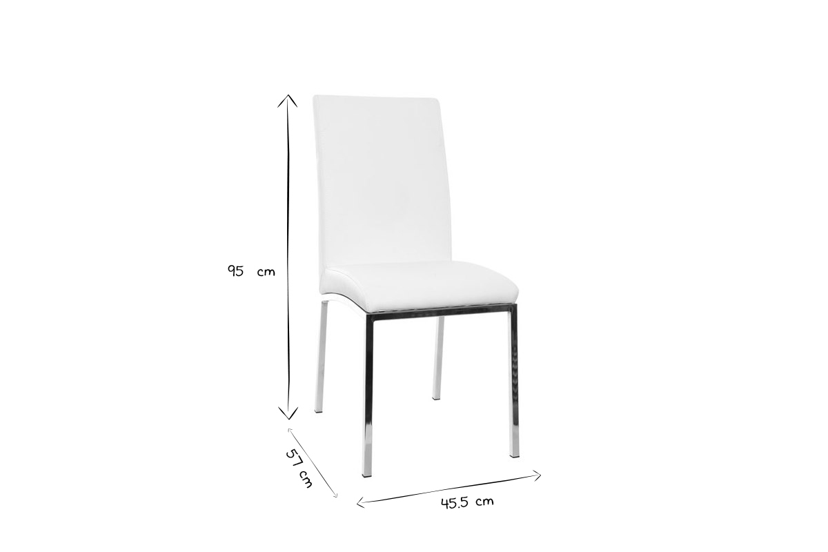 Lote de 2 sillas diseo poliuretano blanco SIMEA