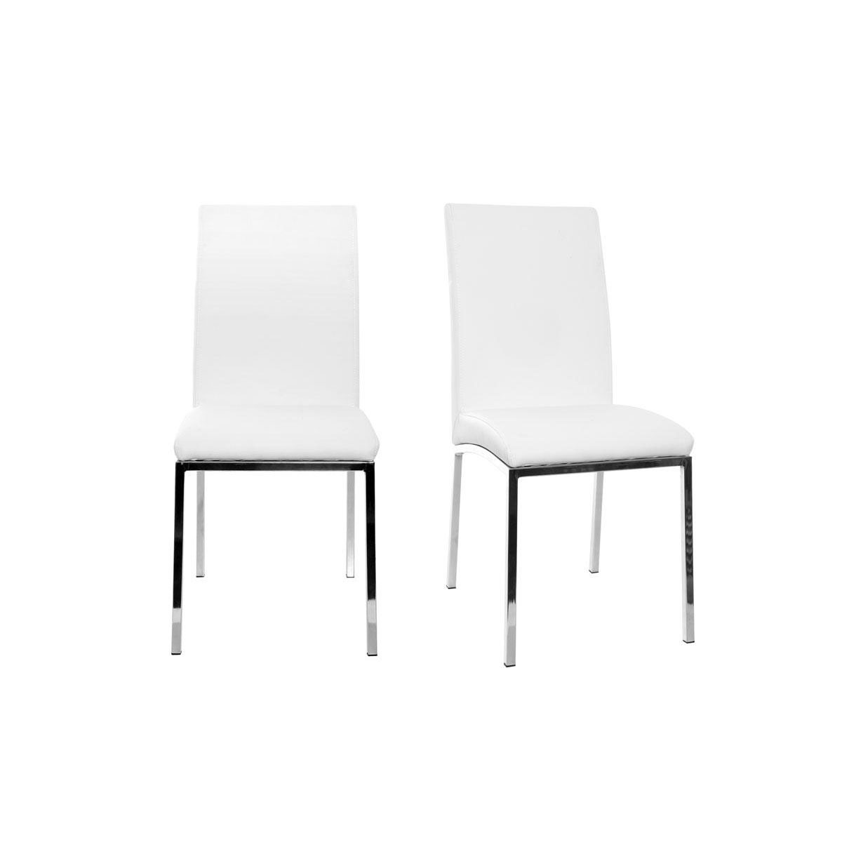 Lote de 2 sillas diseño poliuretano blanco SIMEA