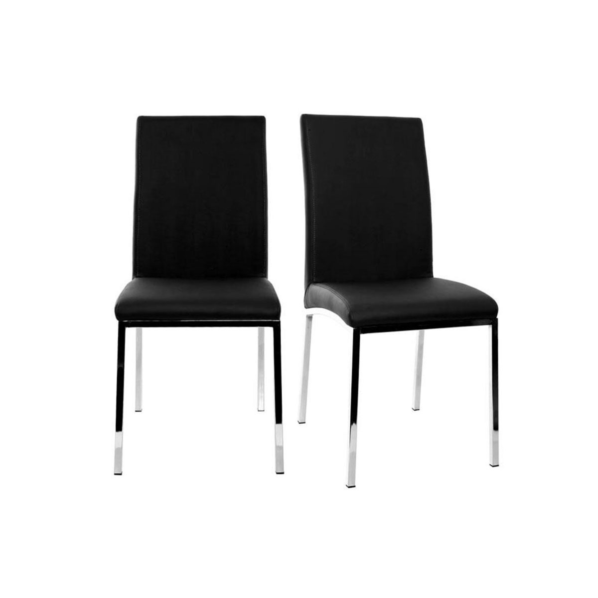 Lote de 2 sillas diseño poliuretano negras SIMEA