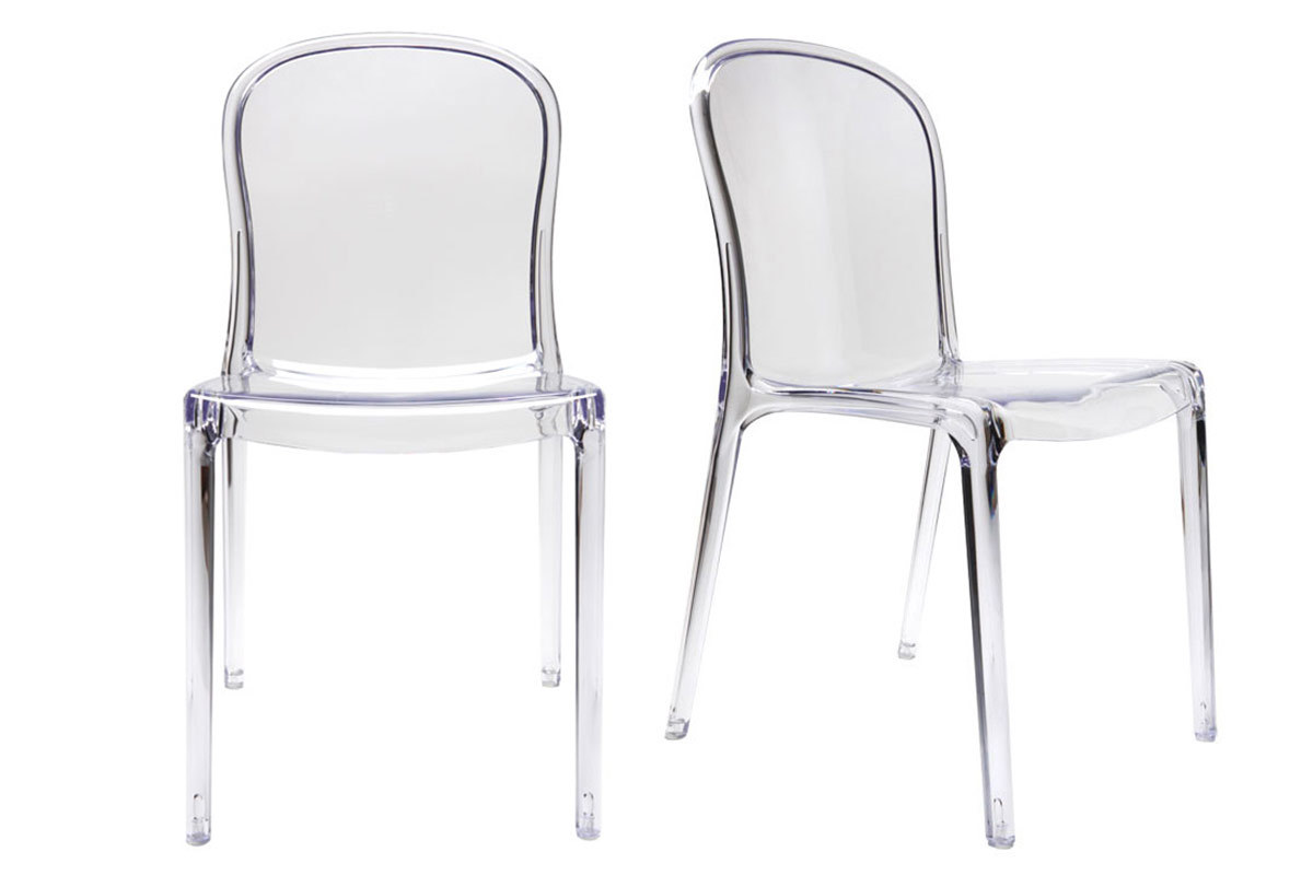 Lote de 2 sillas diseo transparente policarbonato THALYSSE