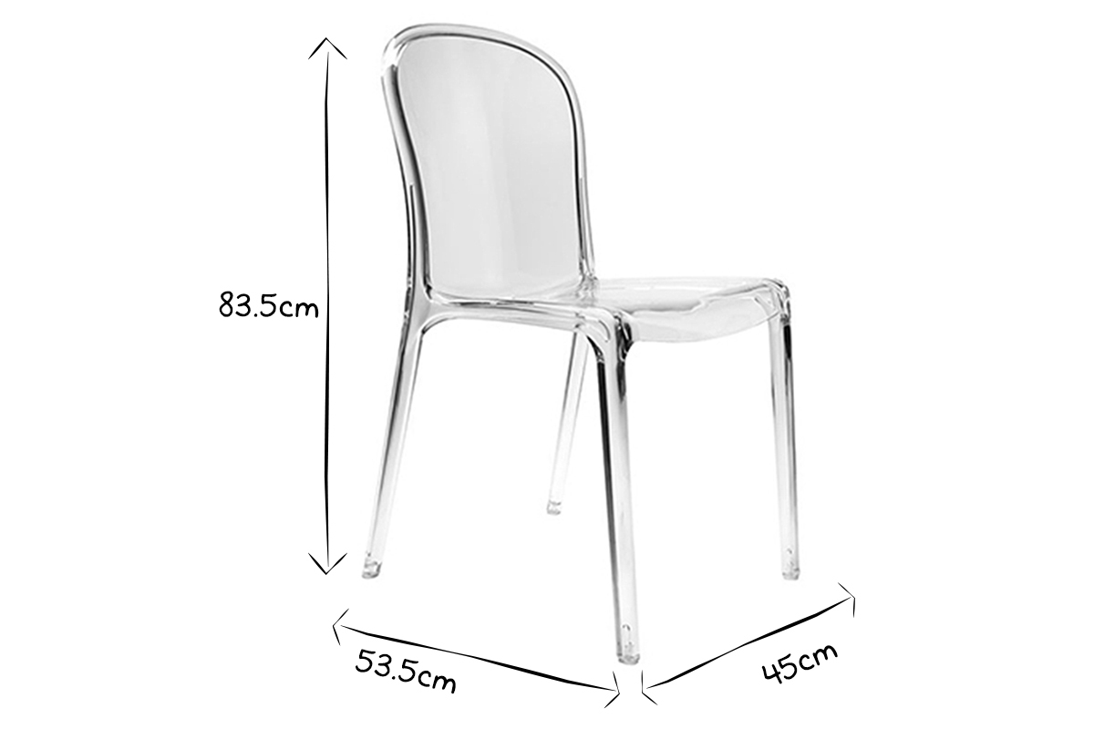 Lote de 2 sillas diseo transparente policarbonato THALYSSE