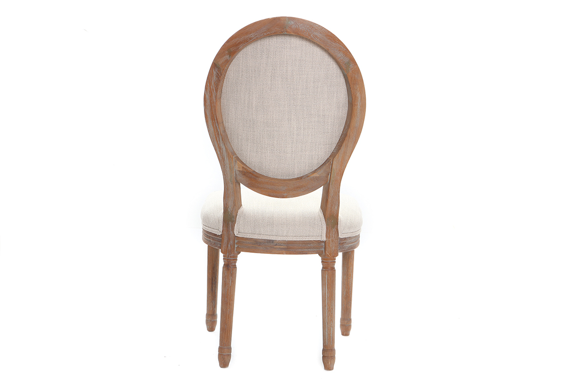 Lote de 2 sillas en tejido color natural patas madera clara LEGEND