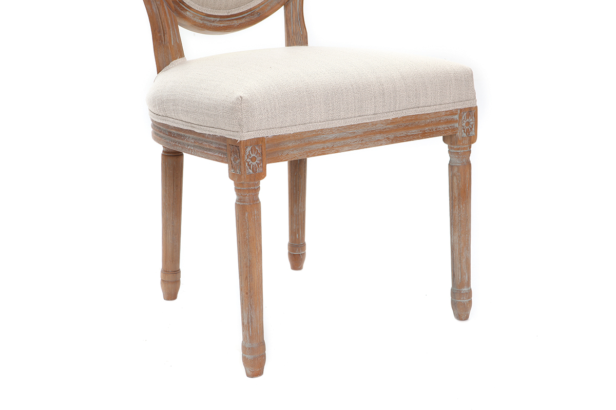 Lote de 2 sillas en tejido color natural patas madera clara LEGEND