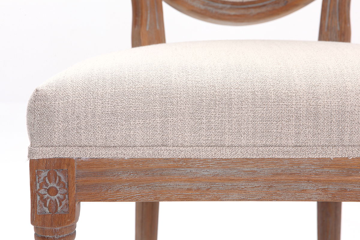 Lote de 2 sillas en tejido color natural patas madera clara LEGEND