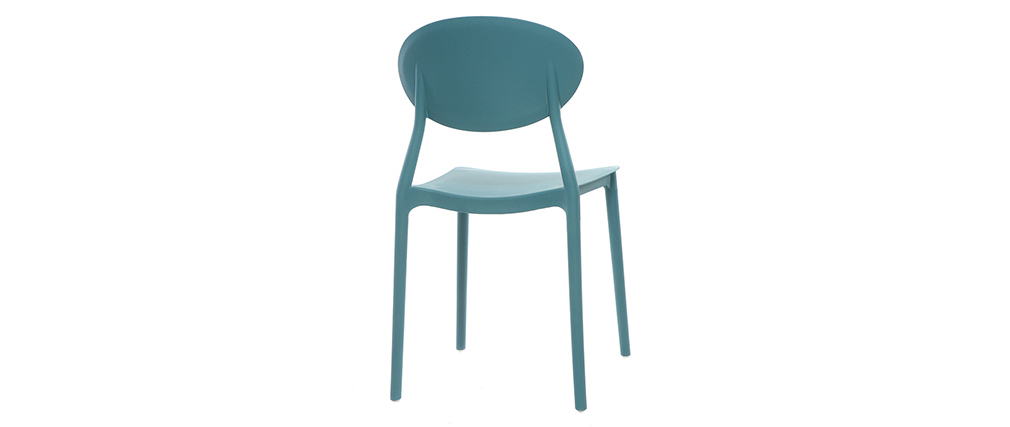 Lote de 2 sillas modernas azul petroleo polipropileno ANNA