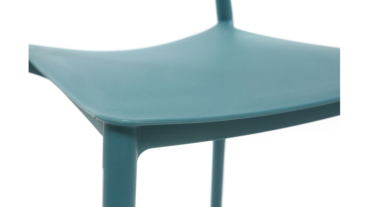 Lote de 2 sillas modernas azul petroleo polipropileno ANNA