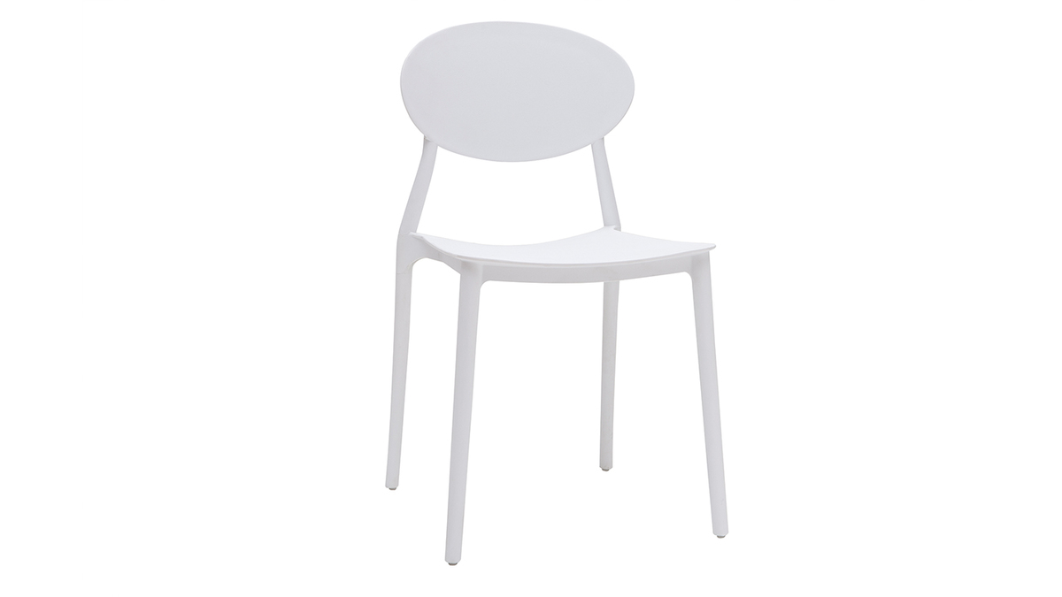 Lote de 2 sillas modernas blancas polipropileno ANNA