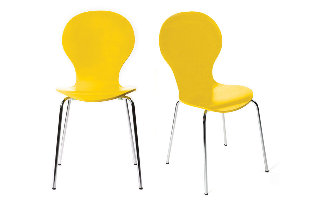 Lote de 2 sillas modernas color amarillo NEW ABIGAIL