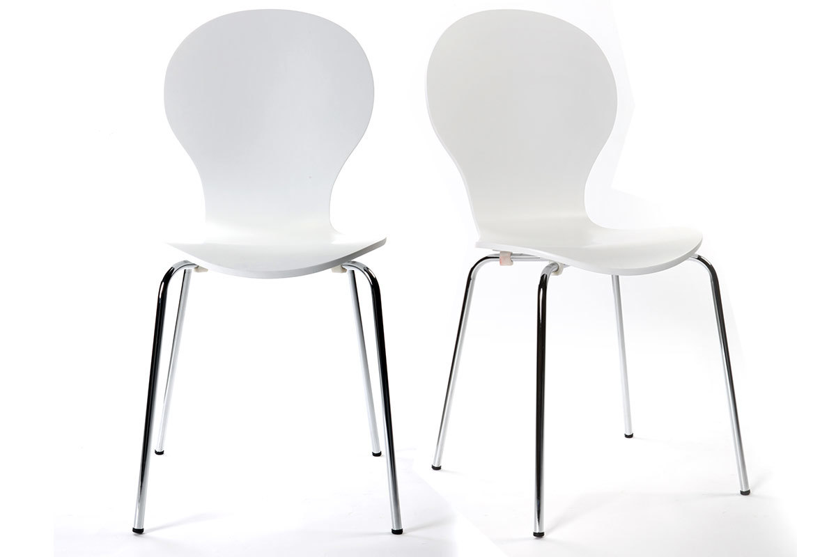 Lote de 2 sillas modernas color blanco NEW ABIGAIL