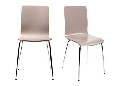 Lote de 2 sillas modernas color topo NELLY