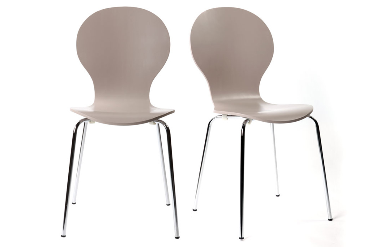 Lote de 2 sillas modernas color topo NEW ABIGAIL