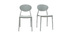 Lote de 2 sillas modernas gris polipropileno ANNA