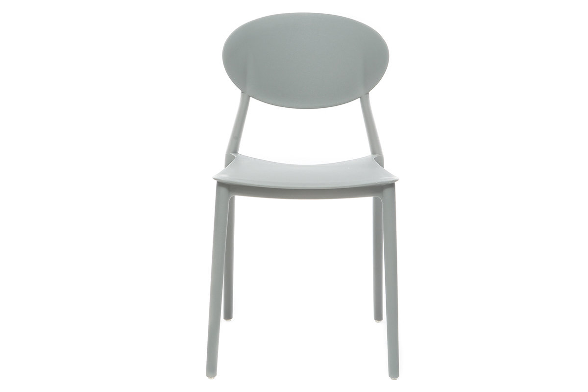 Lote de 2 sillas modernas gris polipropileno ANNA