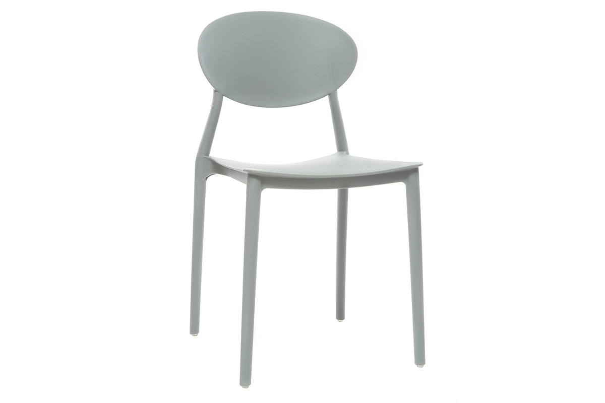 Lote de 2 sillas modernas gris polipropileno ANNA