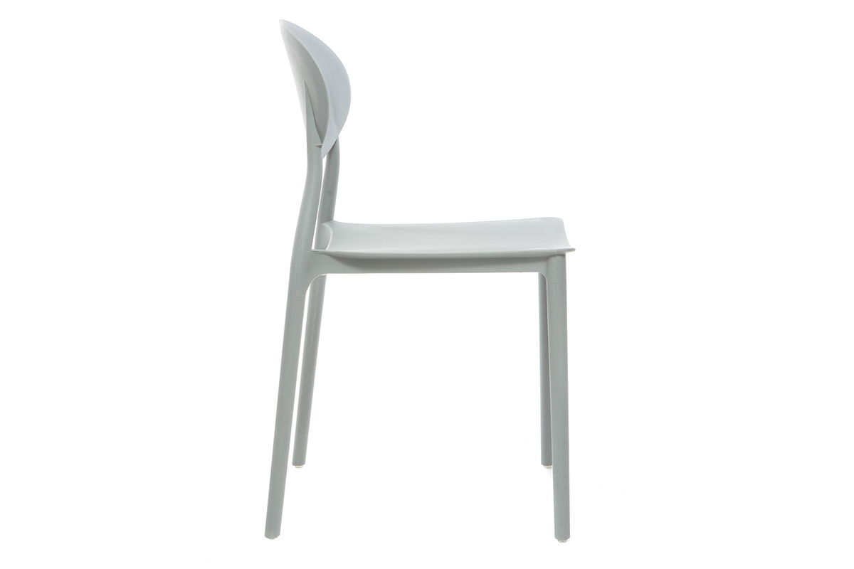 Lote de 2 sillas modernas gris polipropileno ANNA