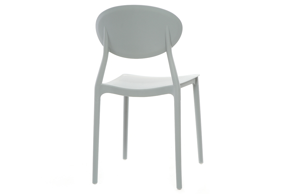 Lote de 2 sillas modernas gris polipropileno ANNA