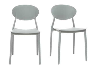 Lote de 2 sillas modernas gris polipropileno ANNA - Lote de 2 sillas modernas gris polipropileno ANNA